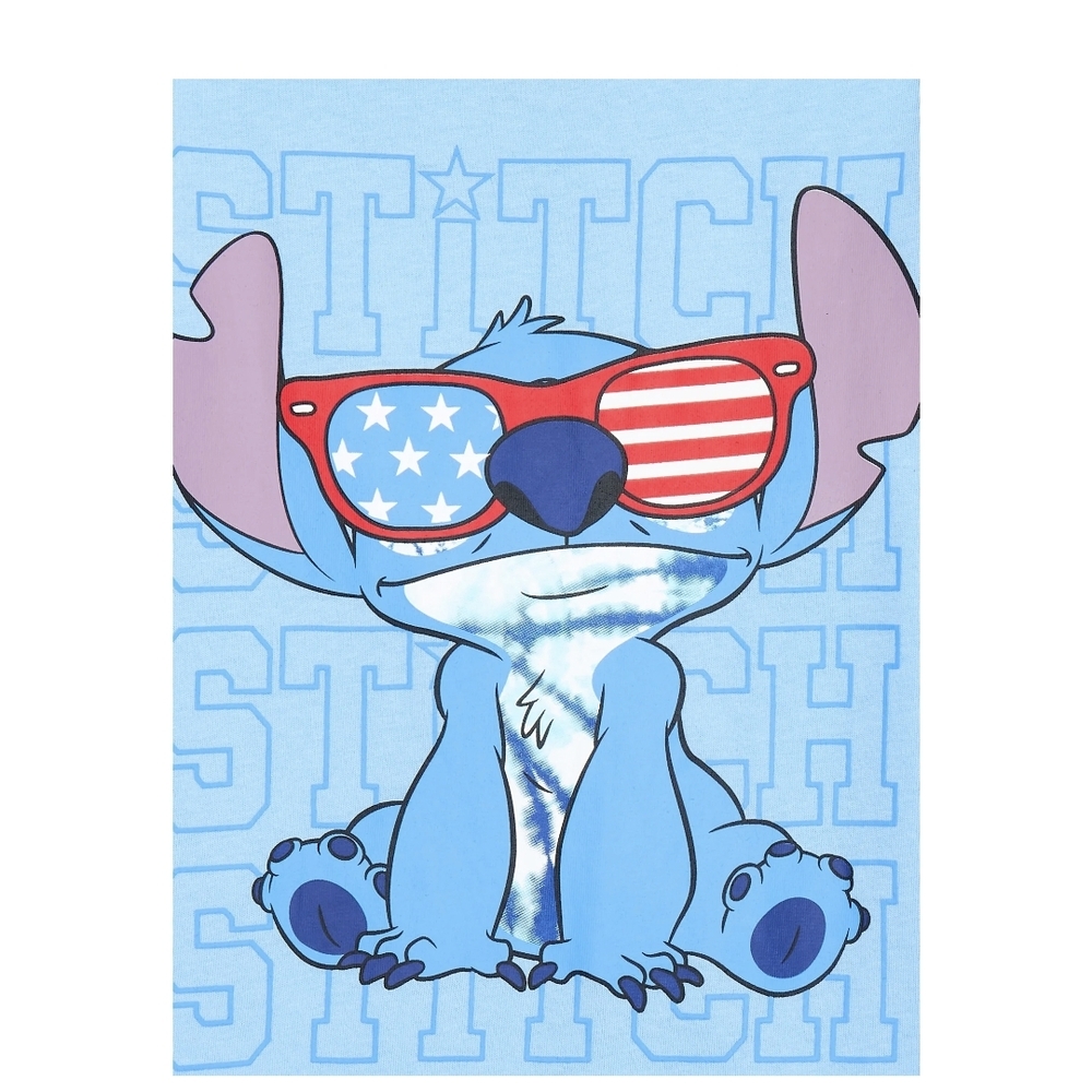 Stitch USA Short-Sleeve Graphic Tee With American flag detail. Unisex Kids M 8